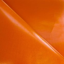 Ткань ПВХ 450 гр/м2, Оранжевый (Ширина 160см), на отрез  в Архангельске