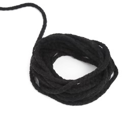 Шнур для одежды тип 2, цвет Чёрный (плетено-вязаный/полиэфир)  в Архангельске